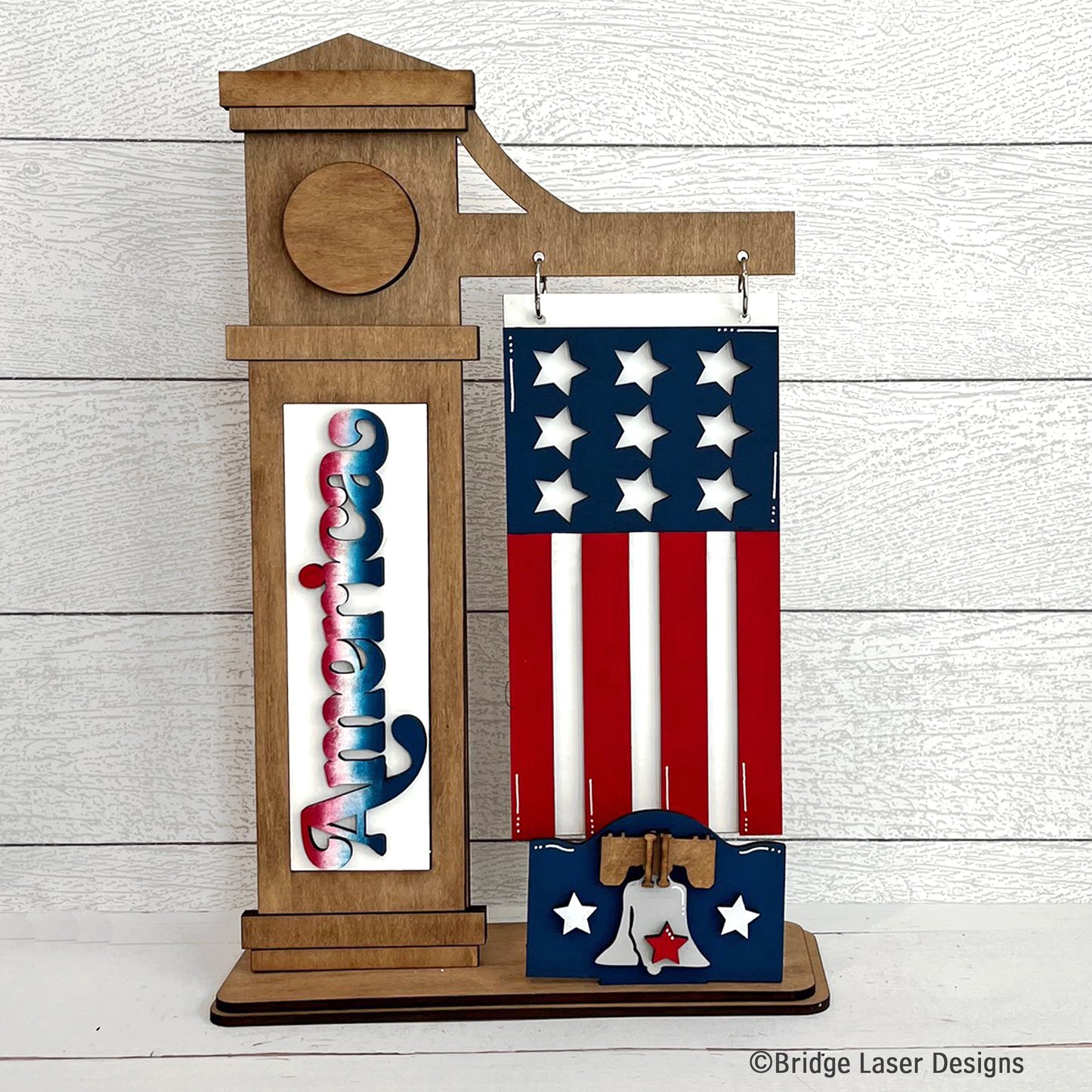 DIY Insert Kit for Post Advent Calendar- Patriotic America Flag