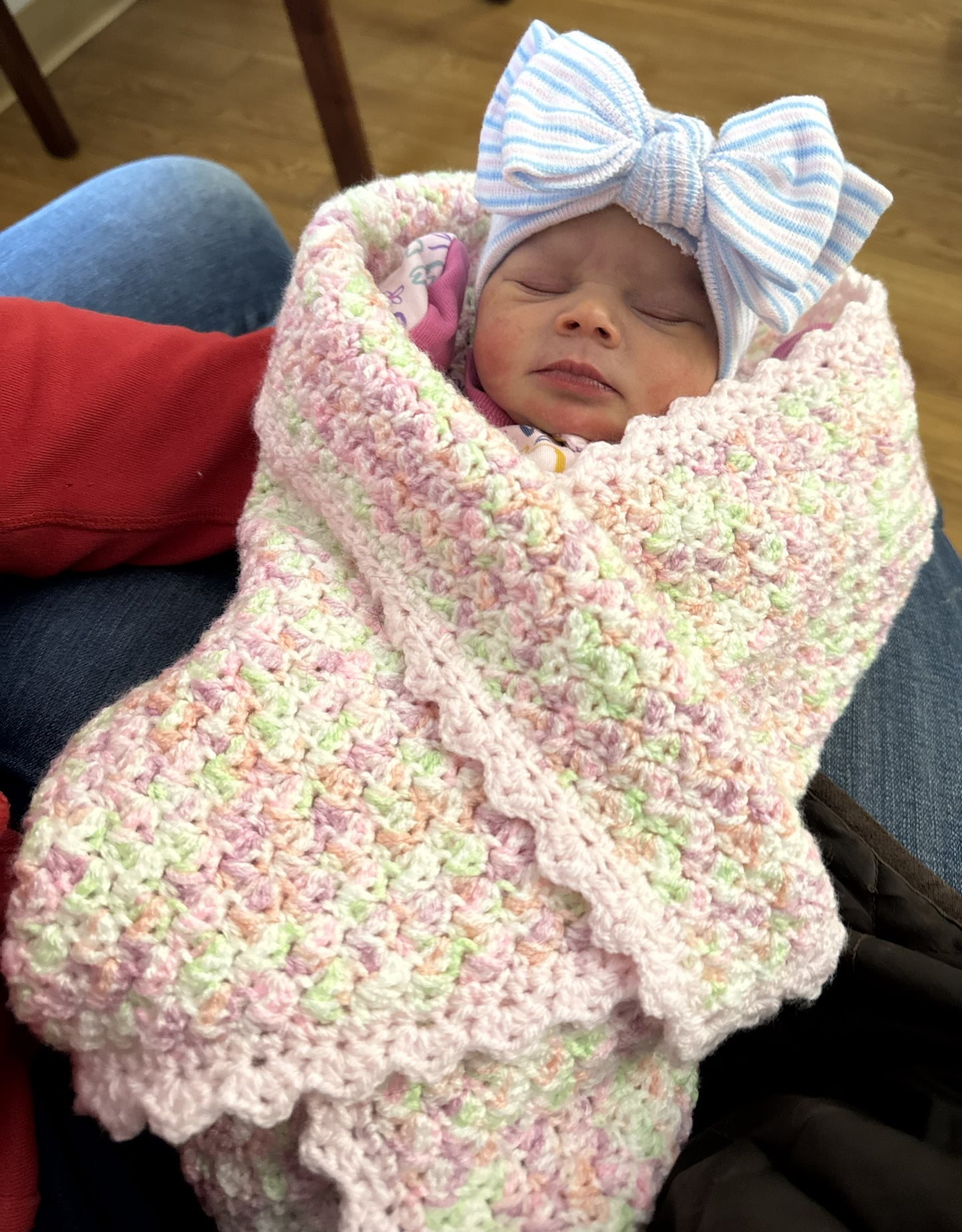 Newborn Crocheted Blanket Set  Pink