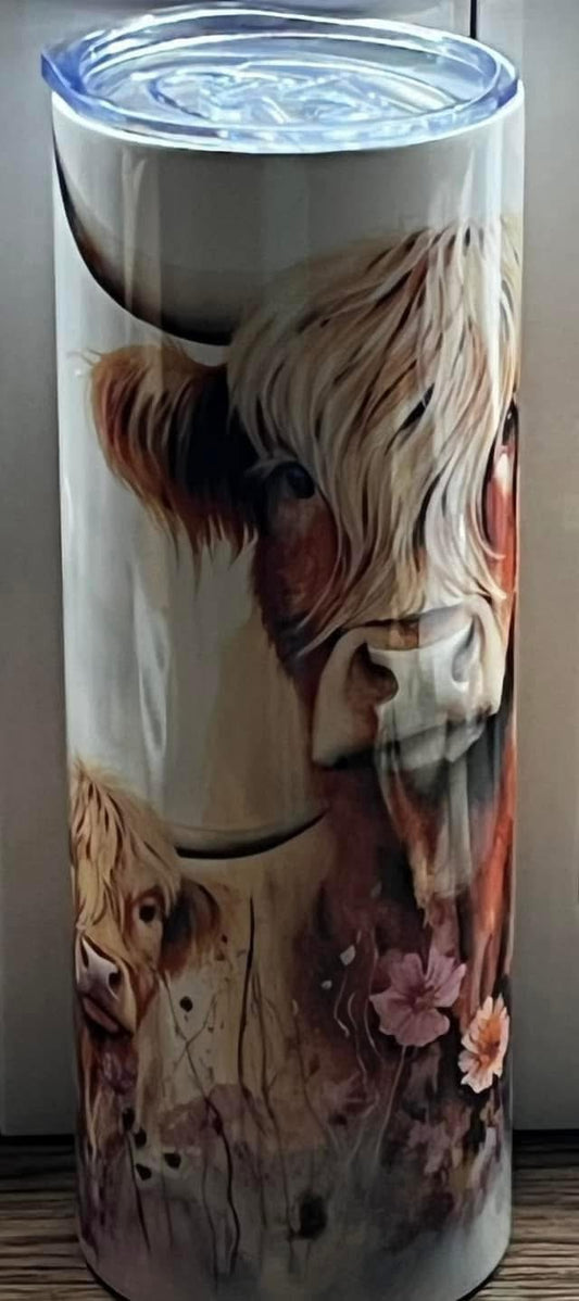 Highland Cow Cup 20oz With Lid And Straw